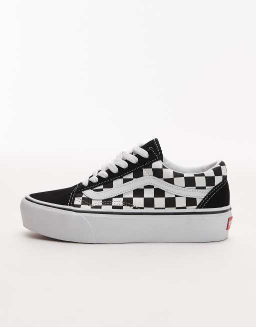 Vans – Old Skool – Plateau-Sneaker in Schwarz mit Karomuster, 2 von 5