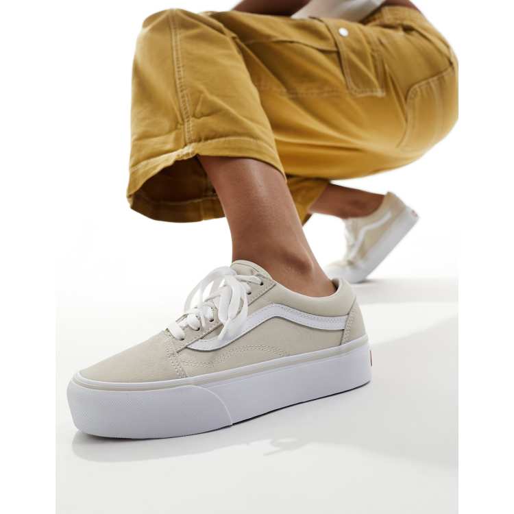 Vans old skool platform hotsell gray gold