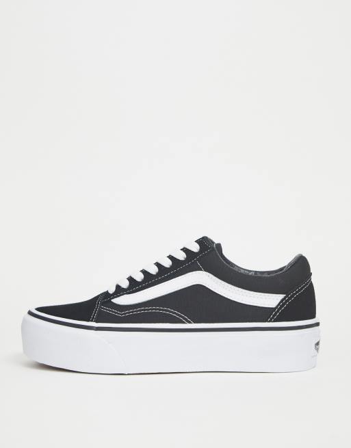 Vans Old Skool platform sneakers in black and white