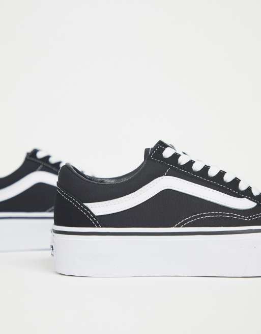 Vans Old Skool platform sneakers in black and white