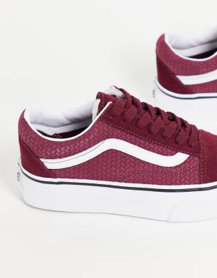 vans old skool platform maroon