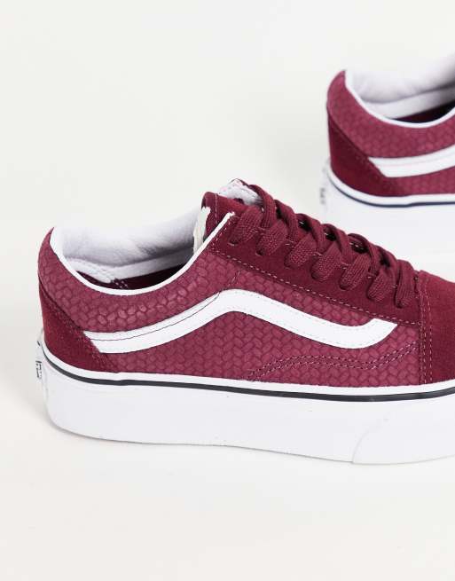 Vans Old Skool Platform Sneakers In Burgundy