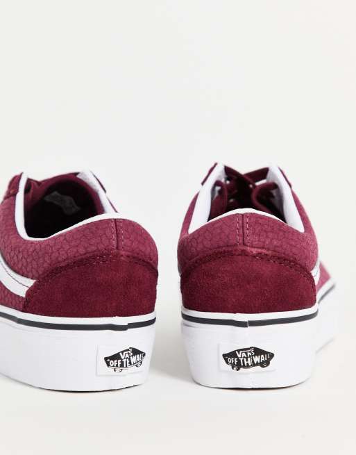 Vans Old Skool Platform Suede Emboss sneakers in burgundy