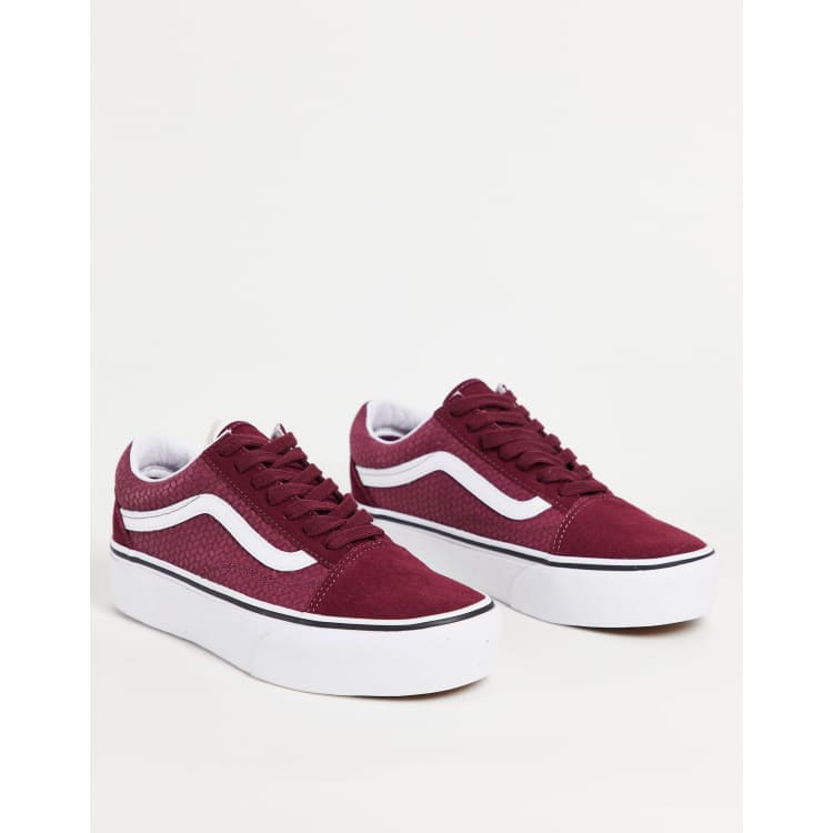 Vans old skool hot sale platform pink suede