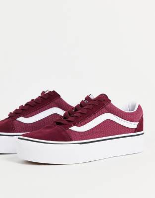 womens burgundy vans old skool