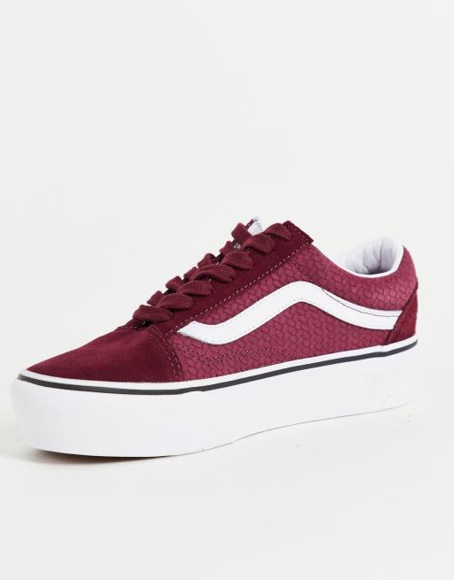 Vans old clearance skool platform burgundy