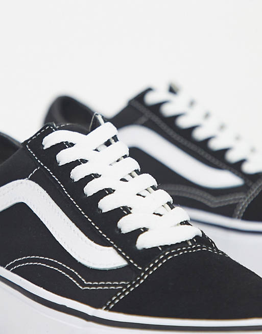 Sportswear Vans Old Skool platform trainers in black and white 