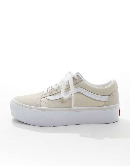 Cream platform hot sale vans