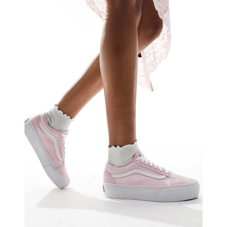 Pink and black platform vans on sale