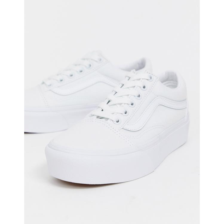 Vans leather old on sale skool platform snake white