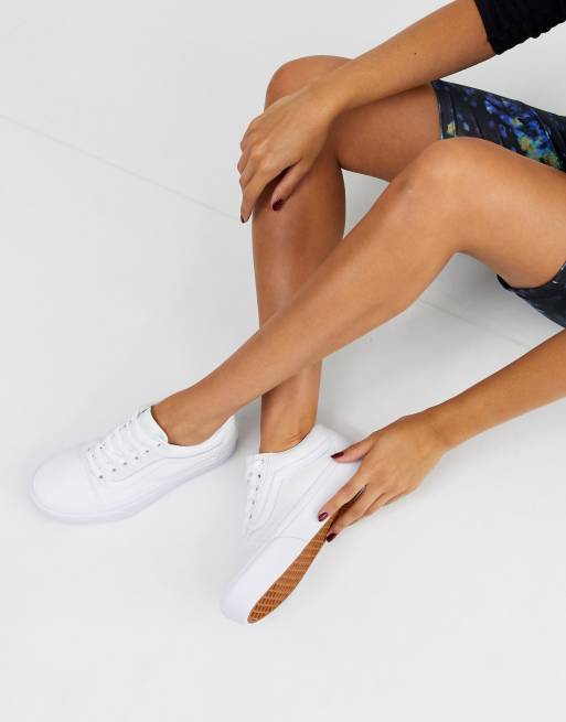 Womens white store platform vans