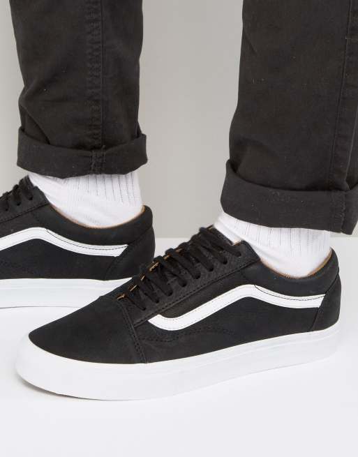 wervelkolom Perfect Imperialisme Vans Old Skool Premium Leather Sneakers In Black VA38G1II7 | ASOS