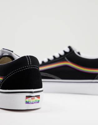 vans old skool pride trainers in black