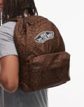 [Vans] Vans Old Skool printed classic backpack in brown and black One Size BROWN