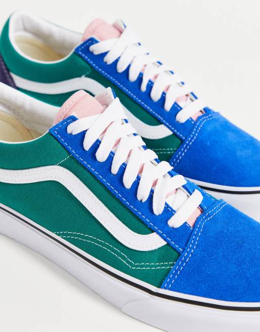 Vans Old Skool Retro Court trainers in blue and green