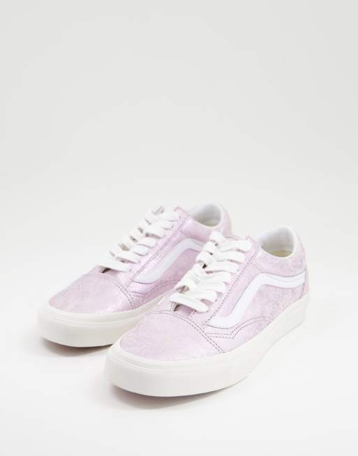 Vans – Old Skool – Roseguldfärgade sneakers med krackelerad design