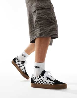 Old Skool rubber sole sneakers in black and white checkerboard print