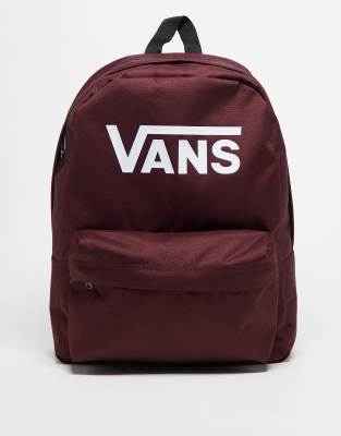 Vans - Old Skool - Rucksack in Burgunderrot mit Print