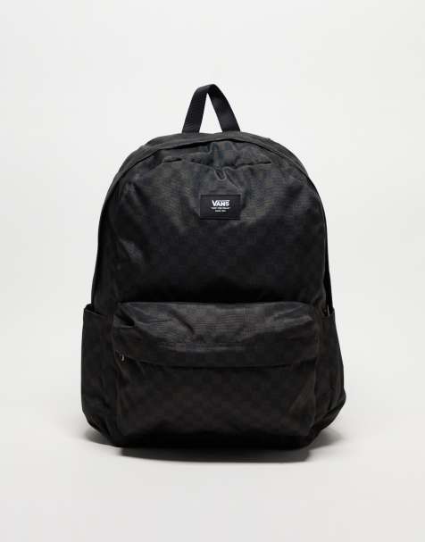 Vans – Old Skool – Rucksack mit Schachbrettmuster in Schwarz und Dunkelgrau - view 1