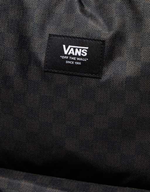 Vans - Old Skool - Sac à dos à carreaux - Noir/gris foncé, 3 de 4