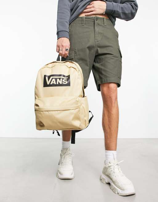 Vans Old Skool Sac dos avec logo encadr Beige ASOS