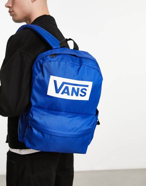 Vans - Old Skool - Sac à dos avec logo encadré - Bleu 