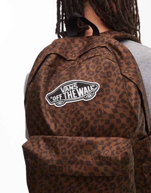 Vans - Old Skool - Sac à dos classique à imprimé - Marron et noir, 4 de 4