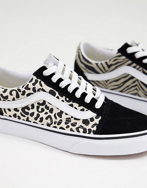 Vans Old Skool Safari Multi leopard print sneakers in black | ASOS