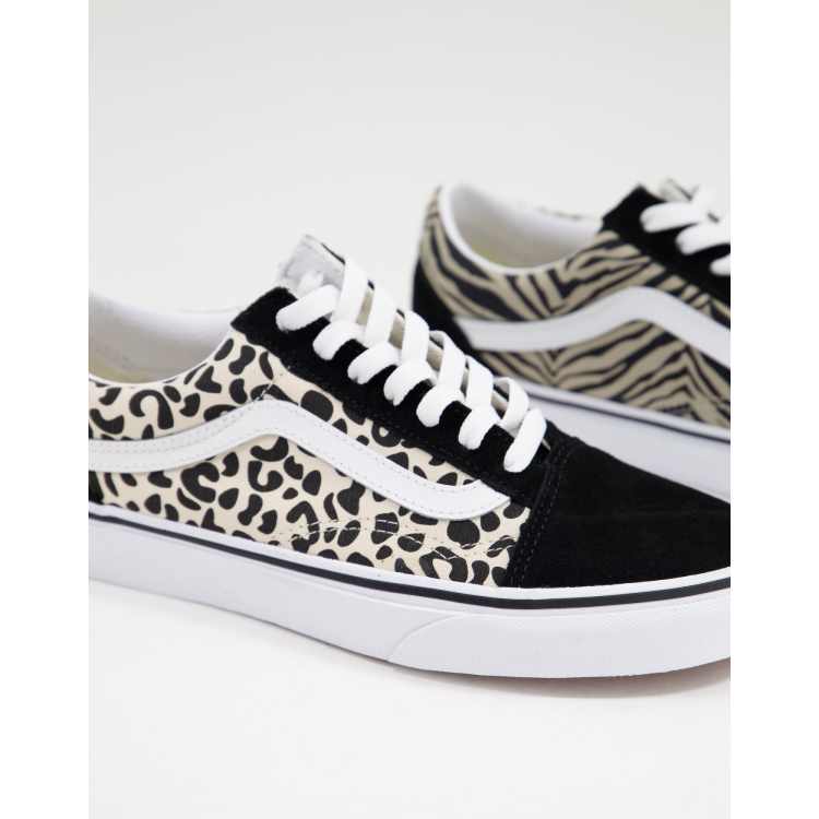 Leopard print and black vans hotsell