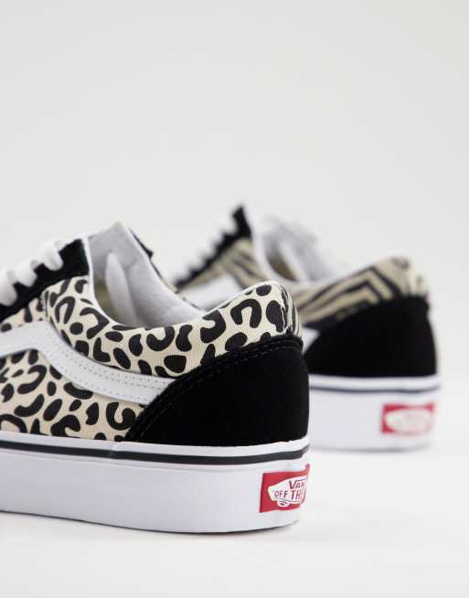 Vans Old Skool Safari Multi leopard print sneakers in black