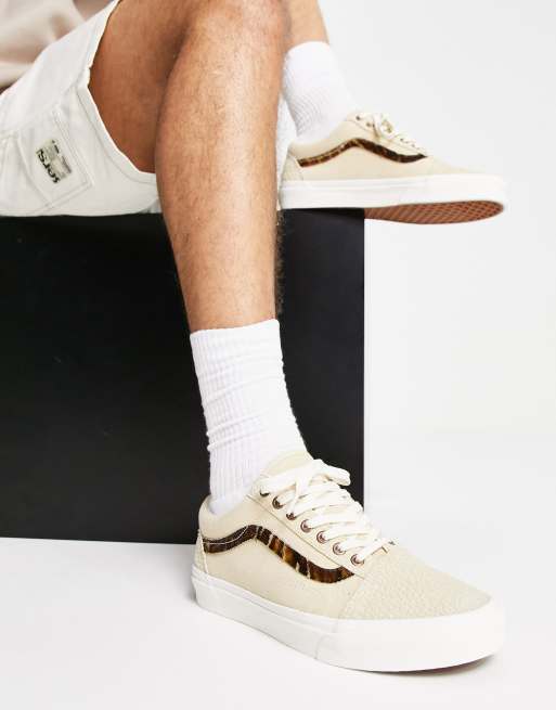 Vans - Old Skool - Sandfarvede sneakers med safari-design 