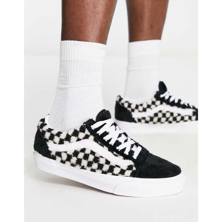 Shop Vans Sherpa Checkerboard Old Skool VN0A5KRF95A black