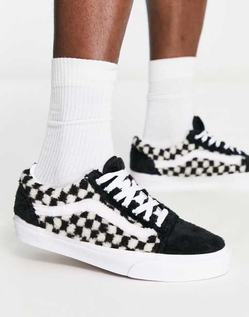 Black and checkerboard old skool cheap vans