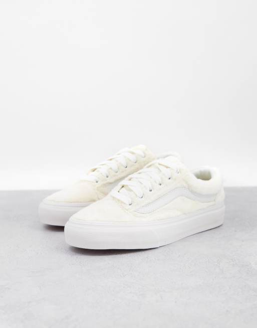 Vans Old Skool Sherpa sneakers in turtledove white