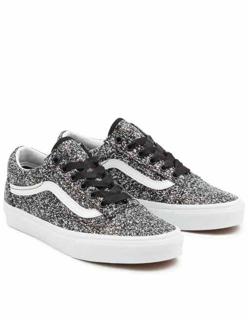 Black vans with glitter stripe sale