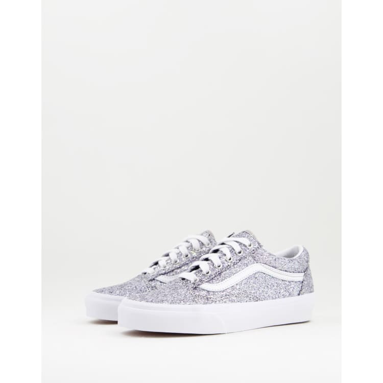 Sparkly cheap vans silver