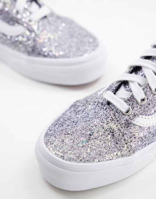 Silver sparkle vans clearance womens