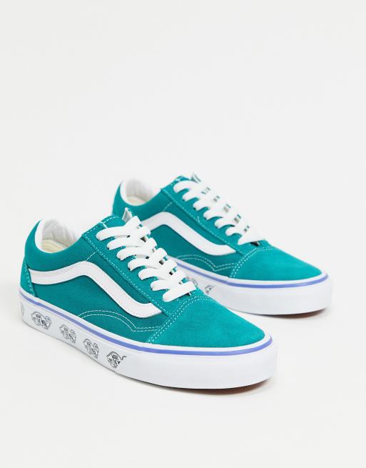 Vans Old Skool Sidewall Baskets semelle imprim e Bleu sarcelle