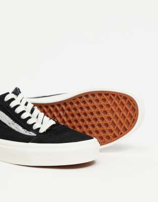 vans old skool snake print suede trainers in black