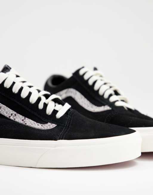 Vans old skool hot sale herringbone lace black white