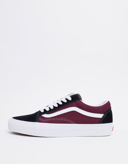 vans old skool black and burgundy