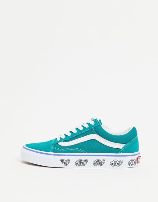 Vans Old Skool Sneaker in Blaugr n mit seitlicher Verzierung an der Sohle