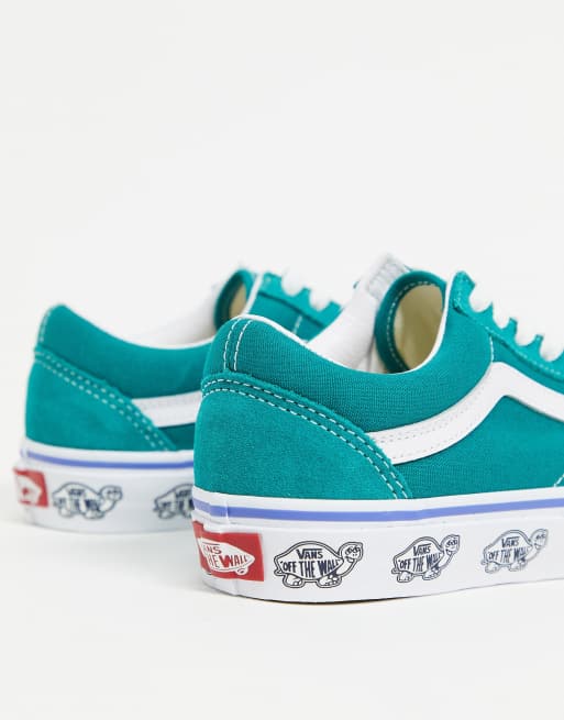 Vans Old Skool Sneaker in Blaugr n mit seitlicher Verzierung an der Sohle