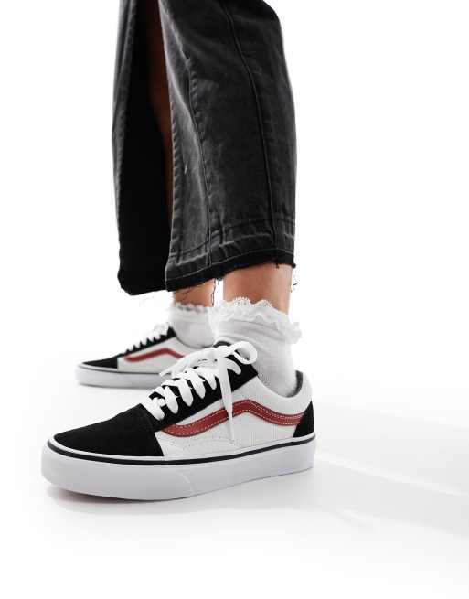 Vans old skool shop black with red stripe