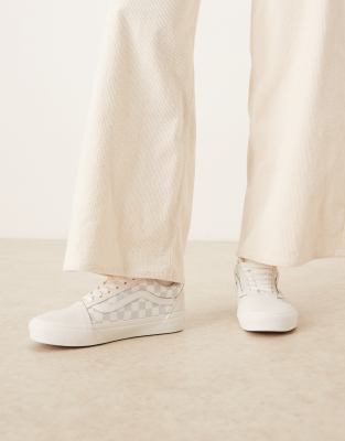 Vans - Old Skool - Sneaker in Grau und Weiß mit Schachbrettmuster