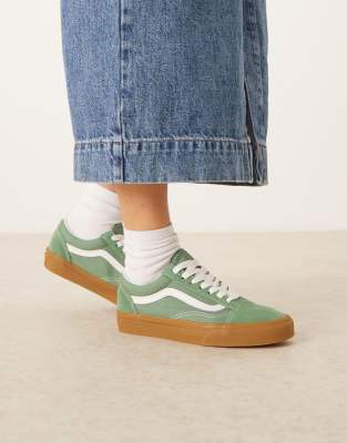 Vans - Old Skool - Sneaker in Grün mit Gummisohle