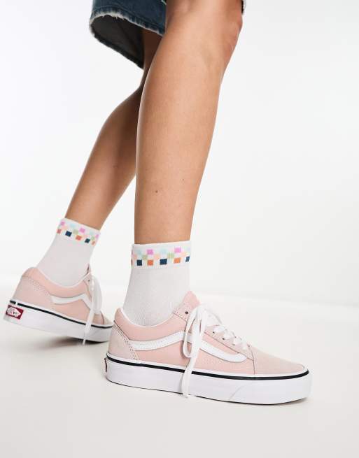 Vans on sale rose sneakers