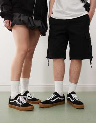 Vans - Old Skool - Sneaker in Schwarz mit Gummisohle