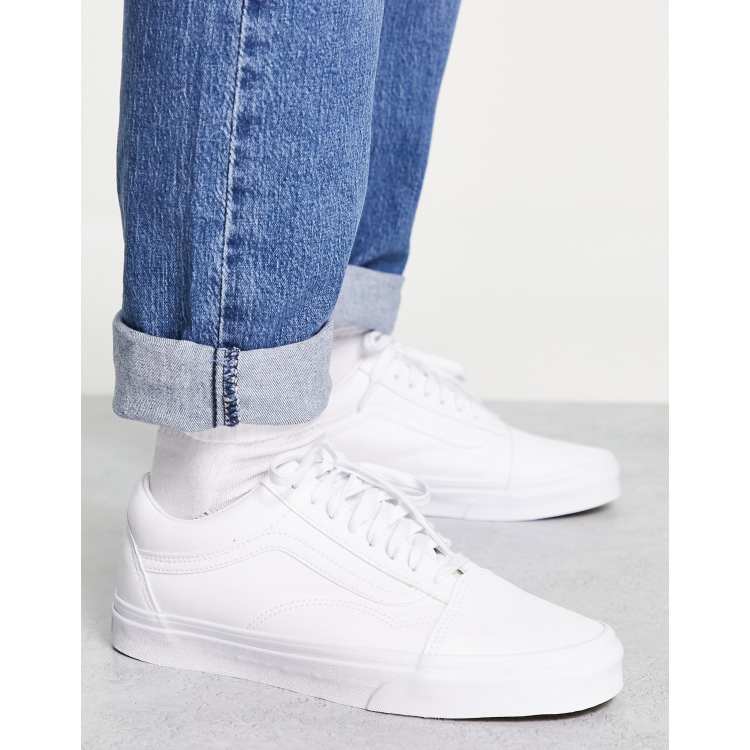 Vans old skool white sale mens