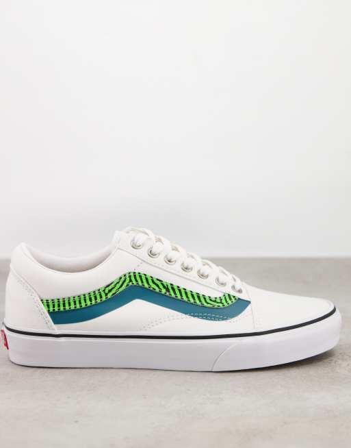 Vans old shop skool green stripe